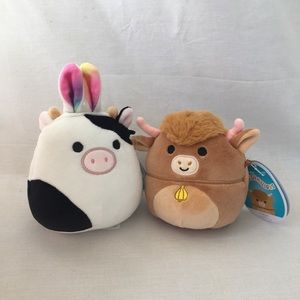 Connor & Calton Easter Cow Squishmallow Bundle 5”